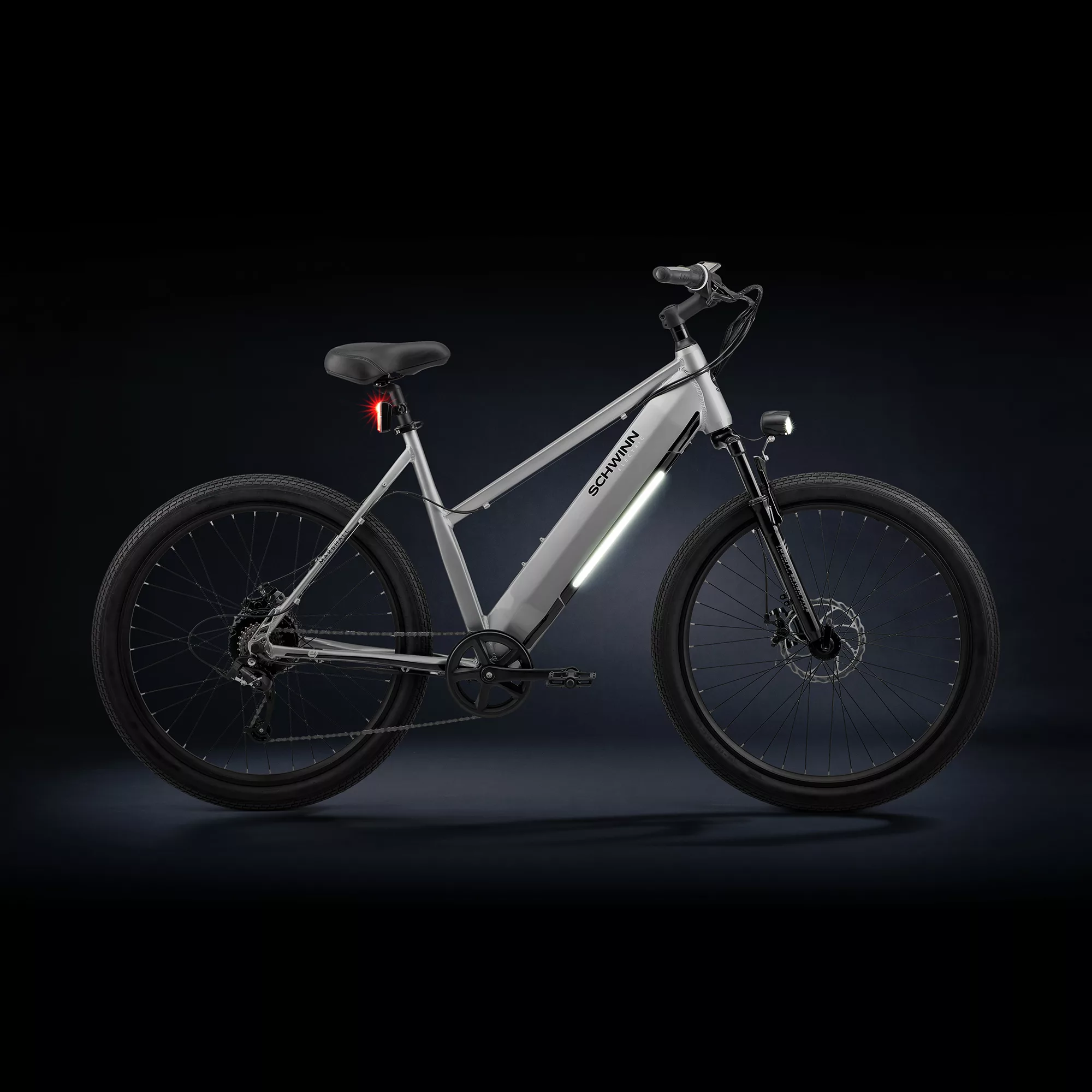 Schwinn Adult Marshall 27.5” Step-Thru Electric Hybrid Bike