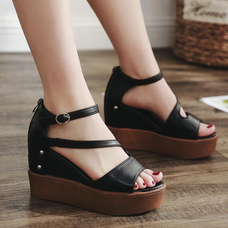 Adjustable Buckle Casual Summer Wedge Heel Sandals