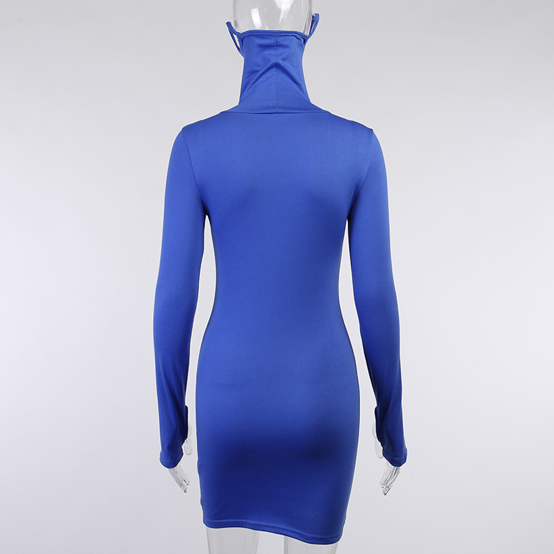 Autumn Party Sexy Solid Plain Mini Dress