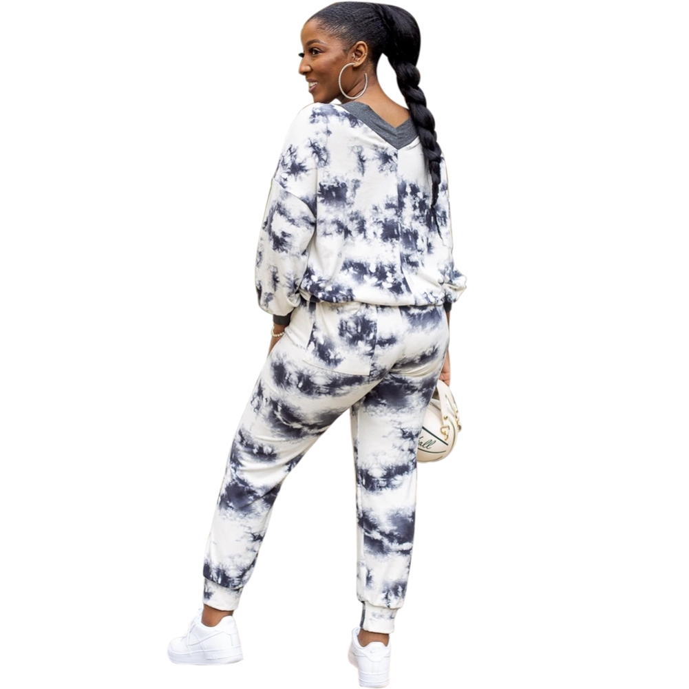 Casual African Two Piece Tie Dye Pants Set