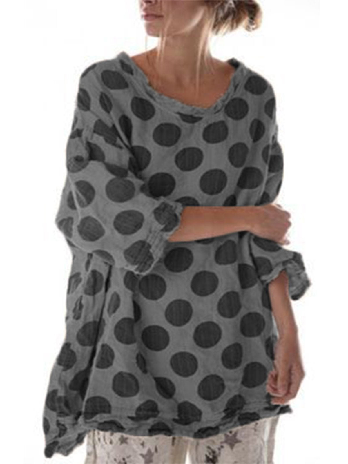 3/4 Sleeve Cotton-Blend Shirts & Tops