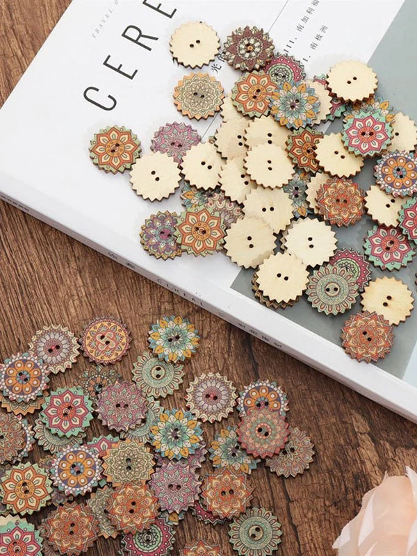Bohemia Printed Wooden Sewing Buttons