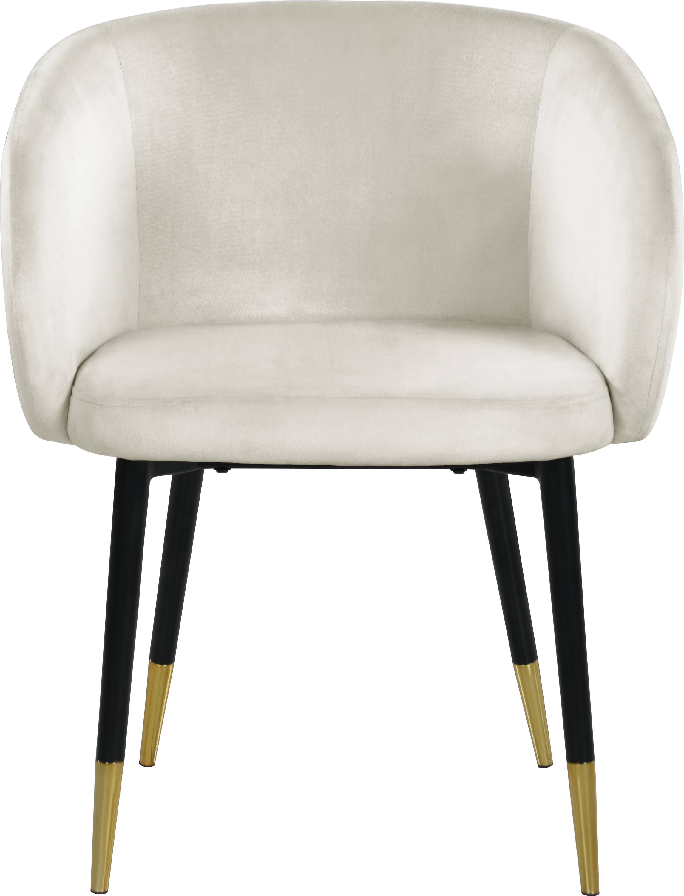 Meridian Louise Cream Velvet Dining Chair