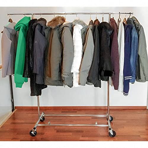 Adjustable Garment Rack Length 4-6ft, Height 4,7-5,5ft, with Chromed Steel