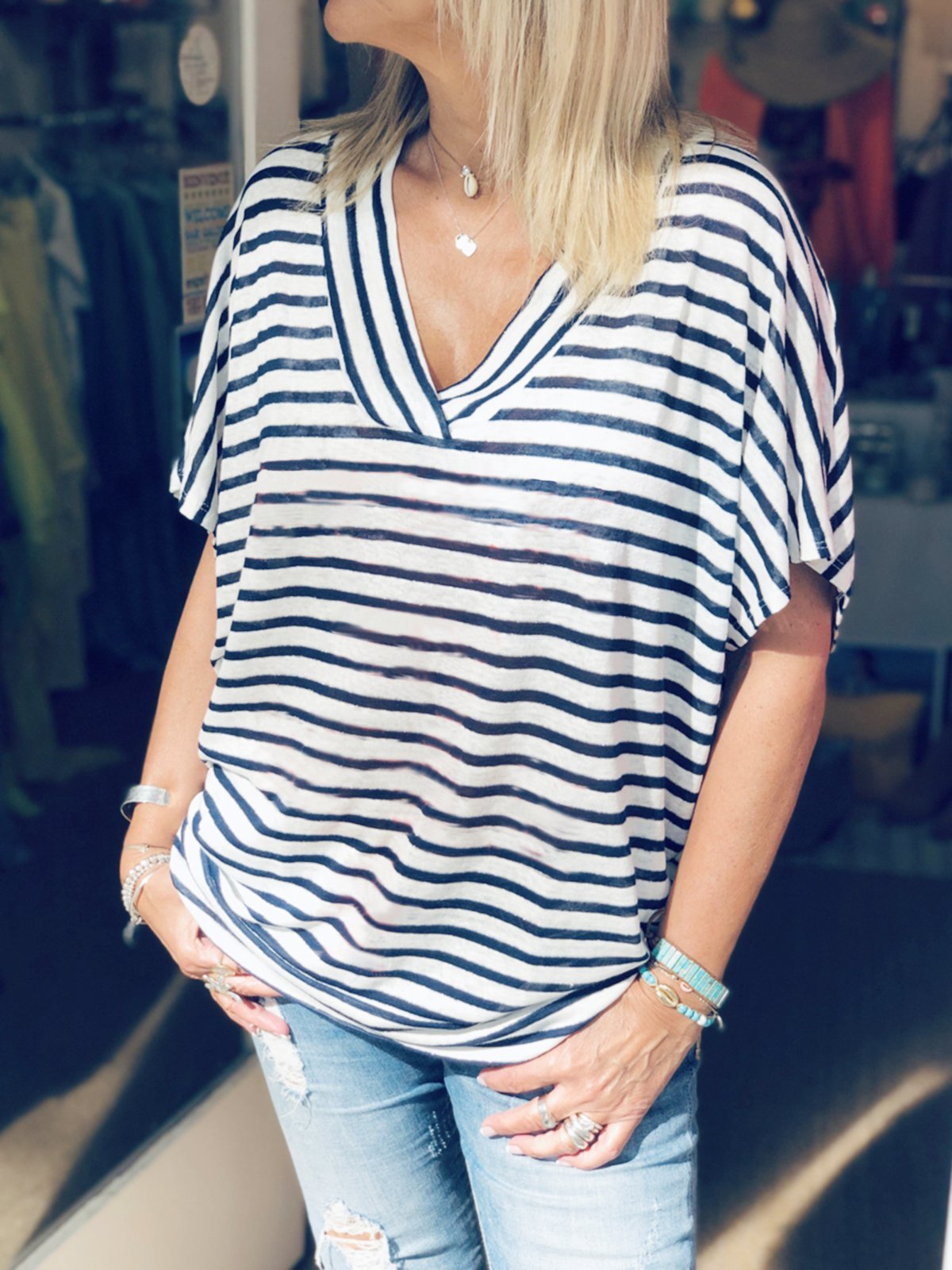 Casual Cotton-Blend Plain Shirts & Tops