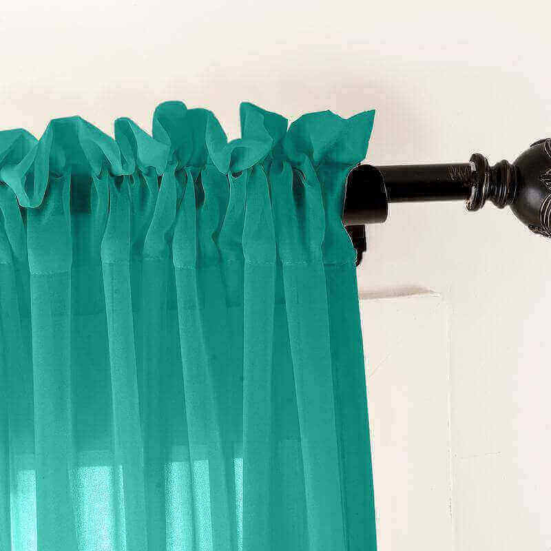 CUSTOM Scandina Peacock Indoor Outdoor Sheer Curtain Voile Drapery
