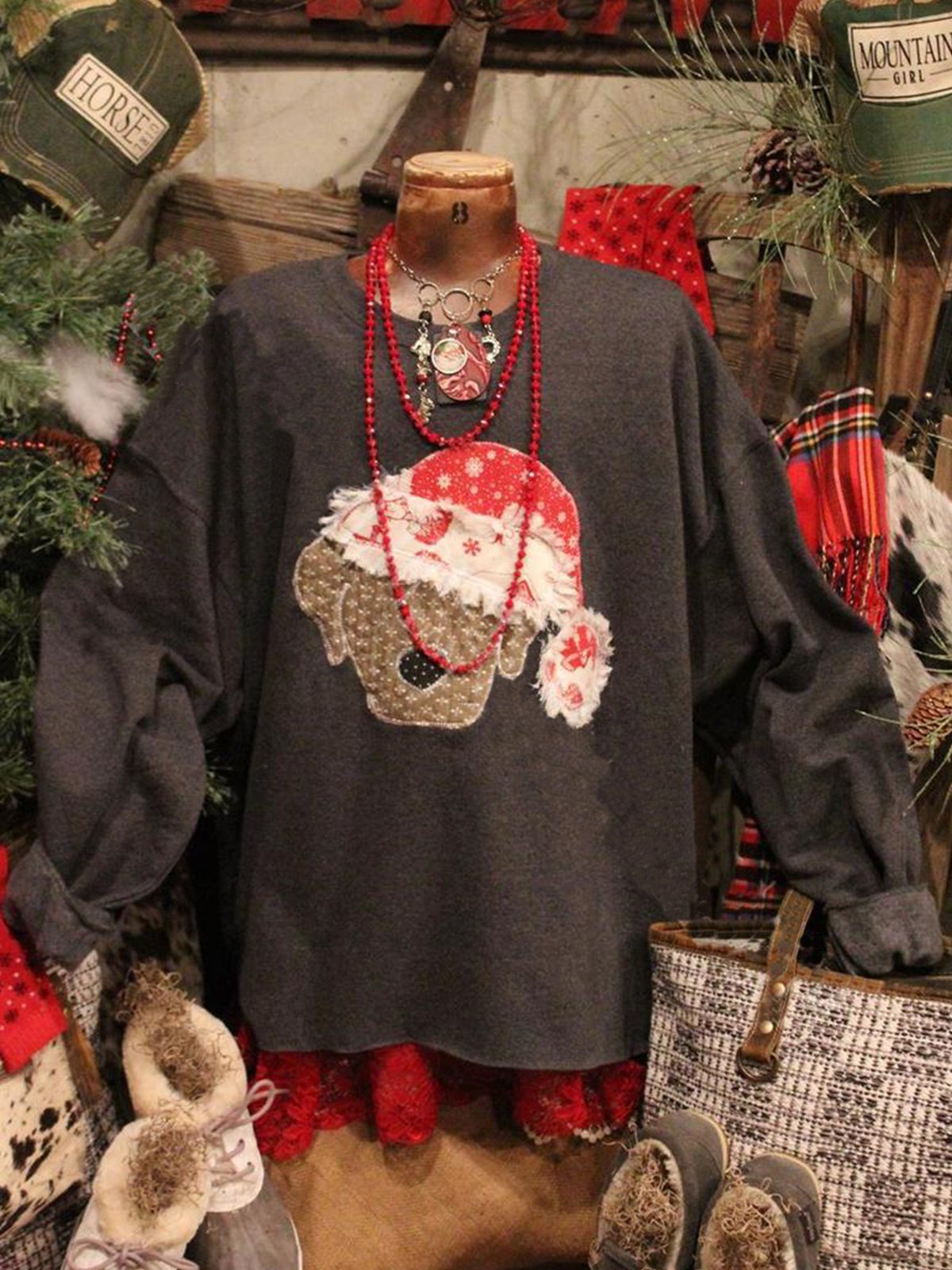 Crew Neck Long Sleeve Animal Shift Sweatshirt