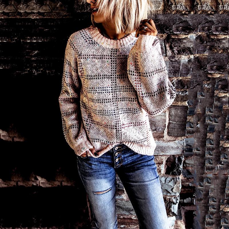 Women's Commuting Long Sleeve Pure Color Round Neck Sweater