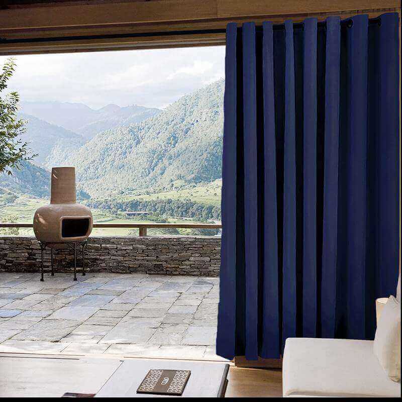 CUSTOM Edoardo Navy Outdoor Curtain