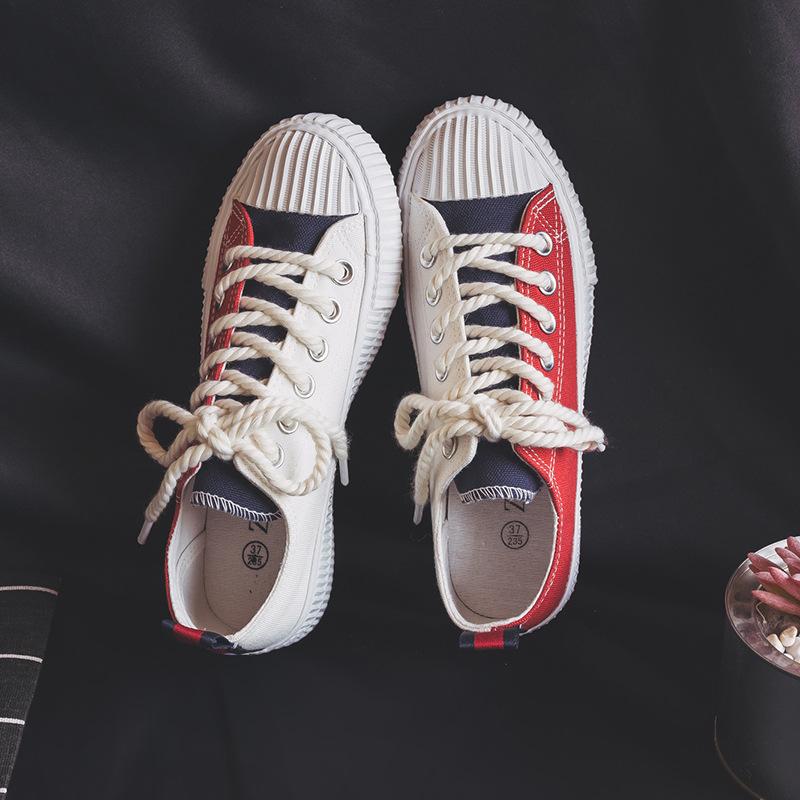 Black-Yellow Color Block Flat Heel Canvas Daily Spring/Fall Flats