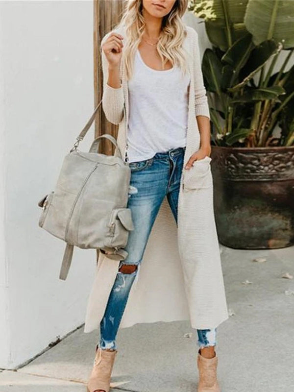 Fashion Button Long Sleeve Pocket Cardigan