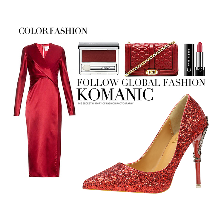 Asmxing 10.5CM Sexy Metal Sequins Sandals High Heel Pointed Toe