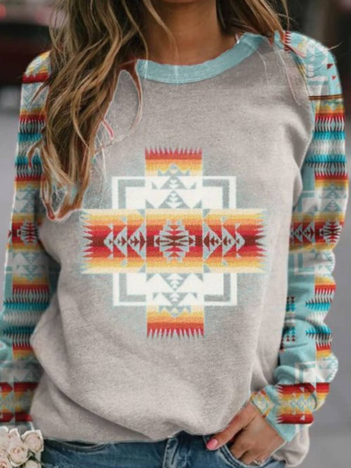 Cotton Crew Neck Sweatshirt