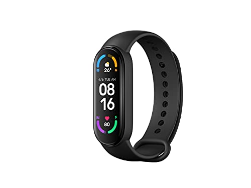 Xiaomi Mi Smart Band 6 Orologio Smart, Schermo AMOLED 1.56'', Tracciamento Sport, Resistente all'Acqua Fino a 5 ATM, Cinturino Antibatterico, Batteria 125 mAh, Versione Italiana, Nero
