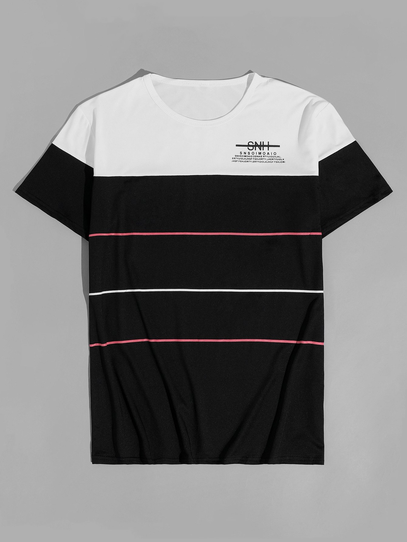 Men's Colorblock Stripe Graphic Short Sleeve Tee
