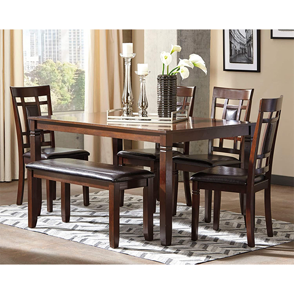 Signature Design by Ashley Bennox Dining Room Set, Includes Table, 4 Chairs & Bench