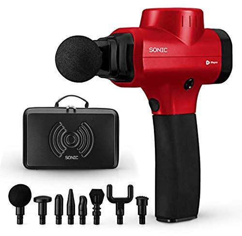 Handheld Percussion Massage Gun w/ 5 Speed & 8 Heads for Sore Muscle & Stiffness