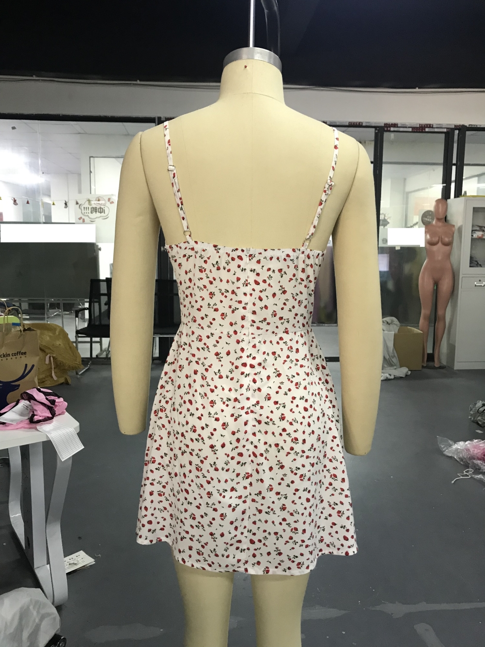 Sexy Strawberry Strap Sleeping Dress