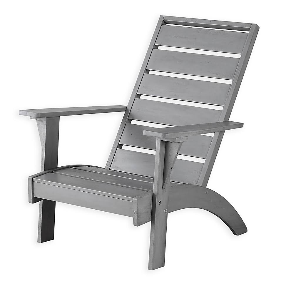 Portland Outdoor Acacia Conversation Chair in Grey