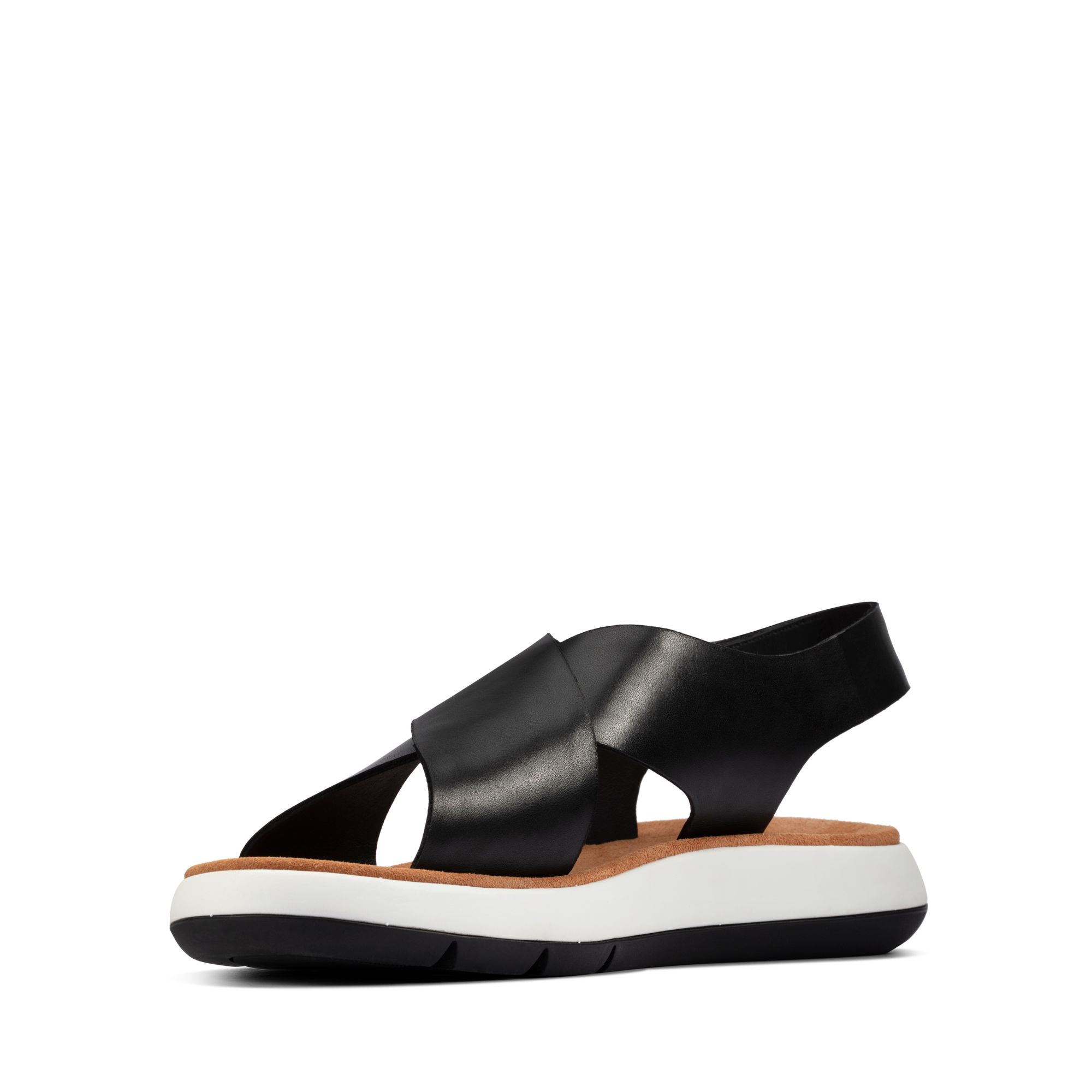Women Sandals Jemsa Cross Black Leather