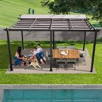 Domi Outdoor Living 11�� X 16�� Outdoor Retractable Pergola with Weather-Resistant Canopy Aluminum Garden Pergola Patio Grill Gazebo for Courtyard