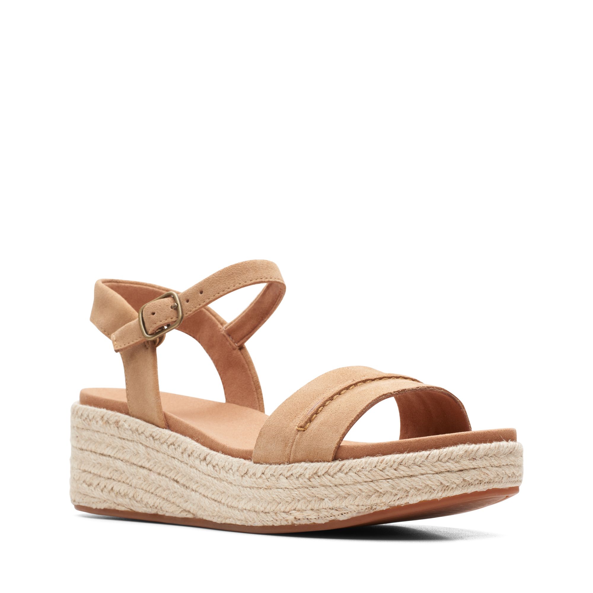 Women Sandals Kimmei Stitch Light Tan Suede