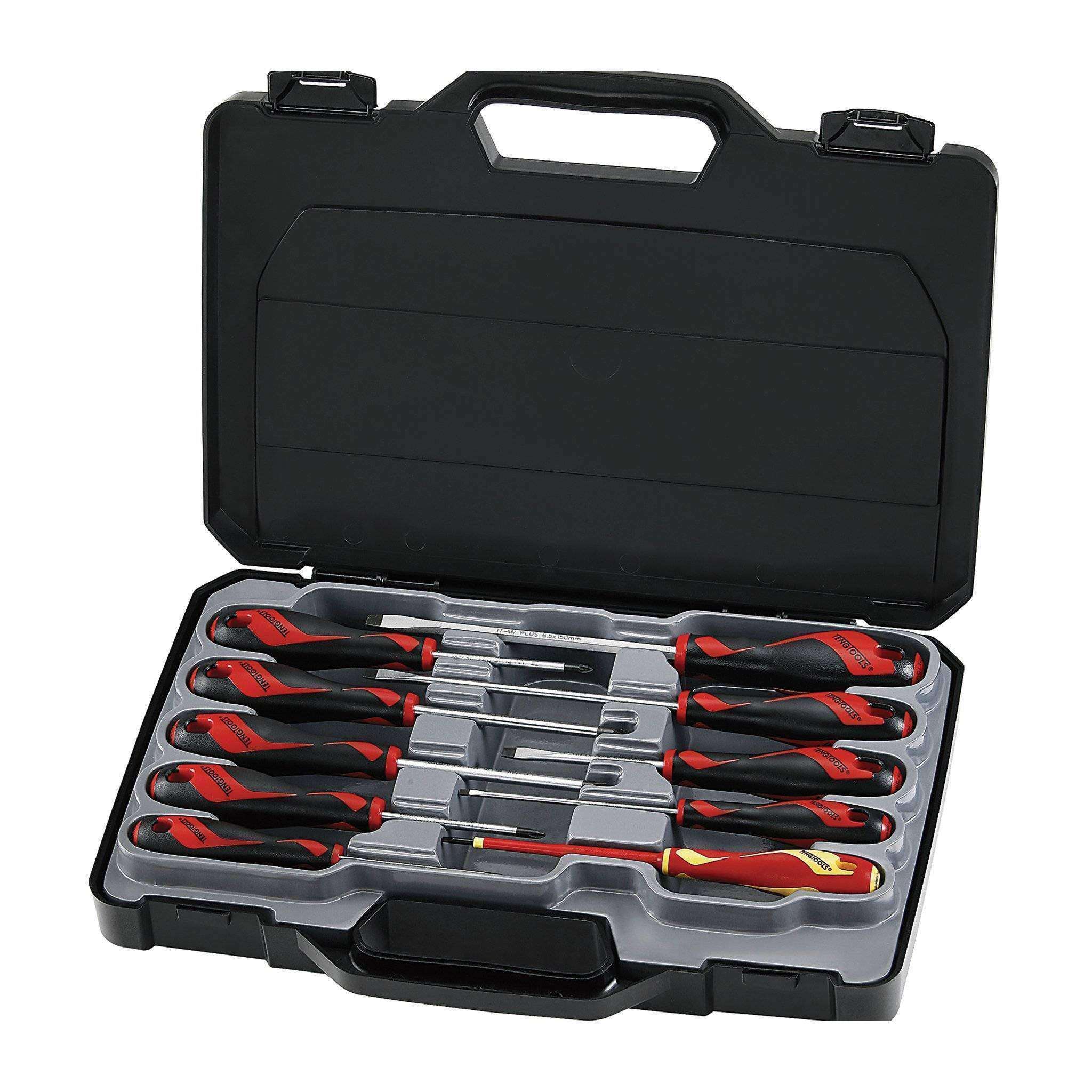 Teng Tools �C 10 Piece Screwdriver Set (Flat, PH, PZ) �C TEN-O-MD910N