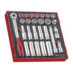 Teng Tools �C 27 Piece 1/2 inch Drive Socket Set in EVA Tray �C TEN-O-TED1227
