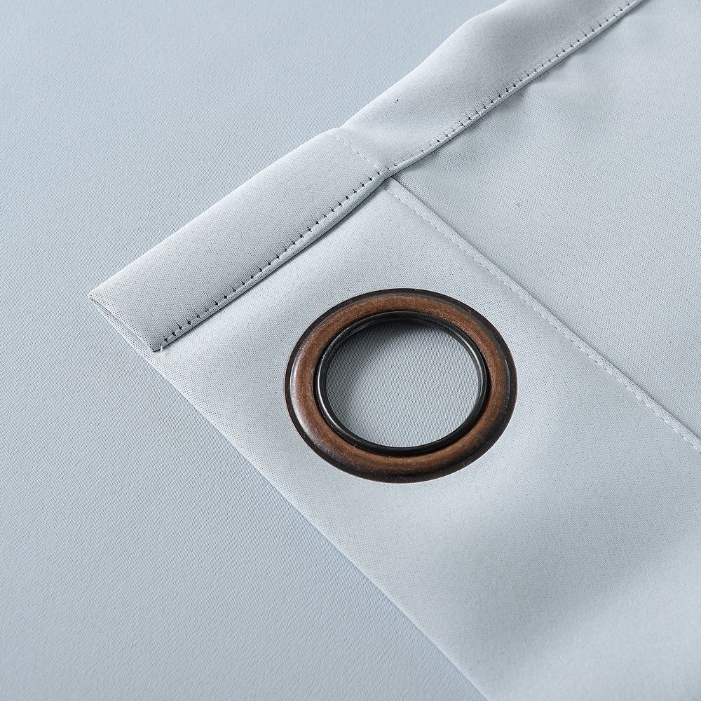 Set of 2 Antique Bronze Grommet Thermal Insulated Blackout Curtain Paz