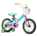 JOYSTAR 14 Inch Kids Bike for 3 4 5 Years Girls, 14��� Children Bicycle with Training Wheels and Coaster Brake for 3-5 Years Kids, 85% Assembled, Macarons