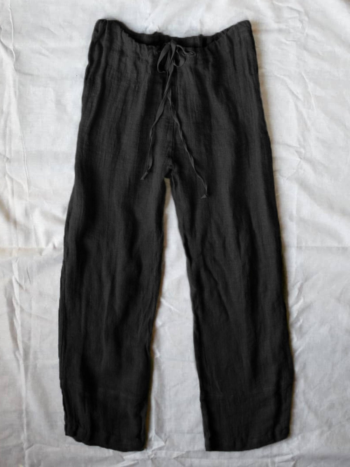 Plus Size Casual Solid Pockets Pants