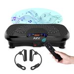 AXV Vibration Plate Exercise Machine Whole Body Workout Vibrate Fitness Platform with Music Speaker Fitness Bands- Black