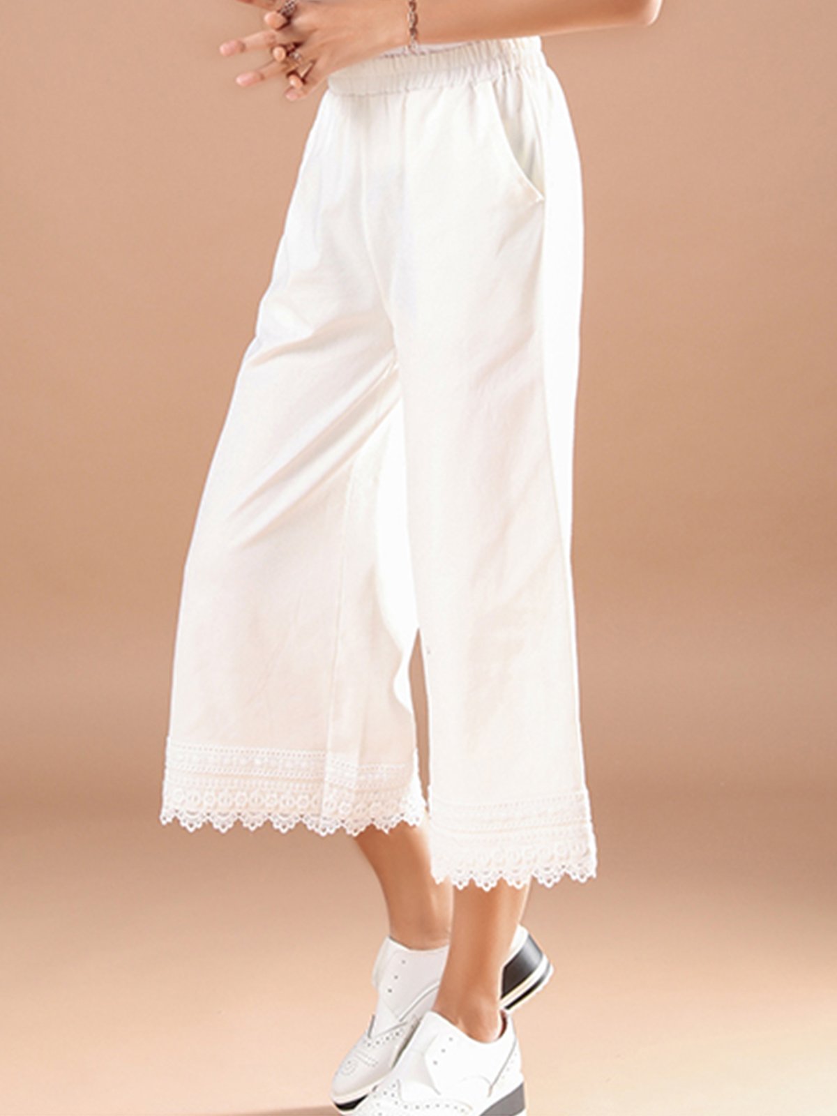 Plus Size Women Plain Casual Pants