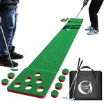 2-FNS Golf Pong Game Set w/ 2 Putters, 11��5 Golf Putting Green Mat for Indoor/Outdoor