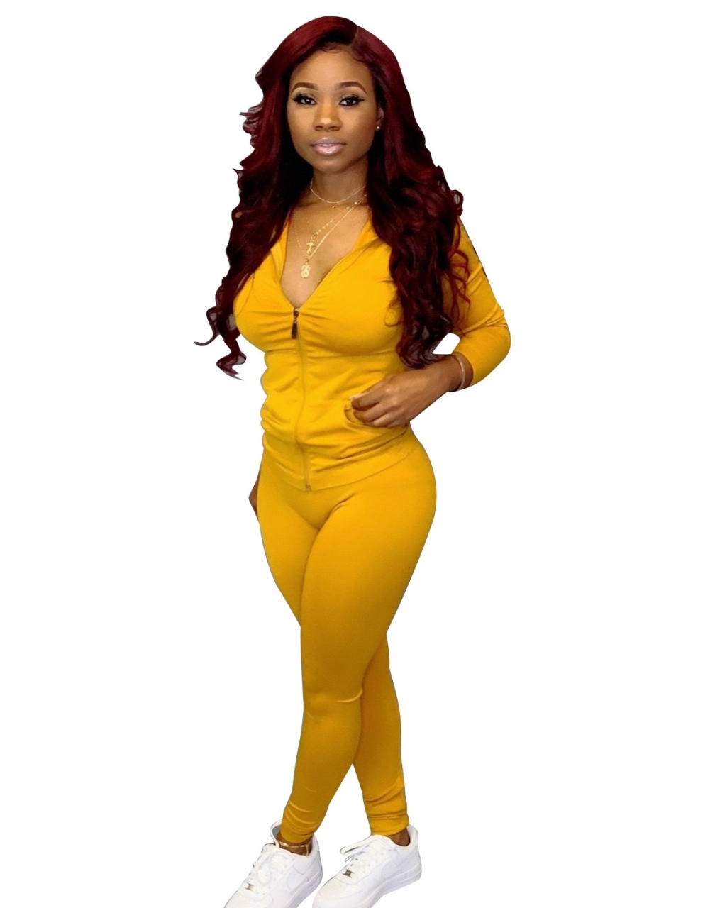 Long Sleeve Plain Hoodie Tracksuit