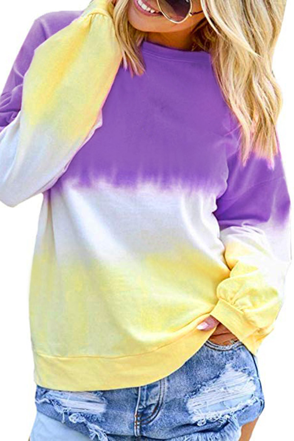 Modena Color Block Tie Dye Pullover Sweatshirt