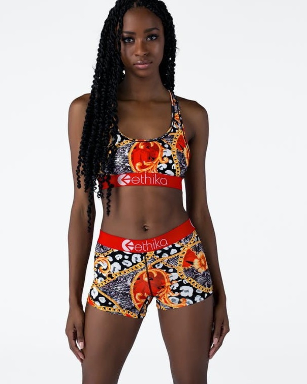 Sports Fitness Print Bra and Shorts Set