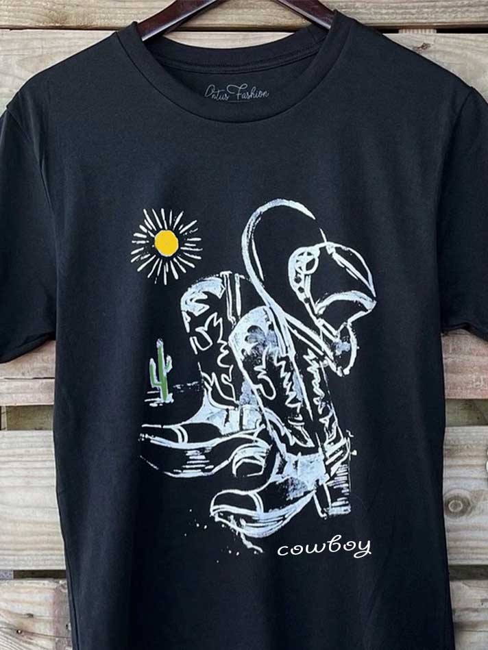 Short Sleeve Cotton-Blend Crew Neck Casual Shirts & Tops