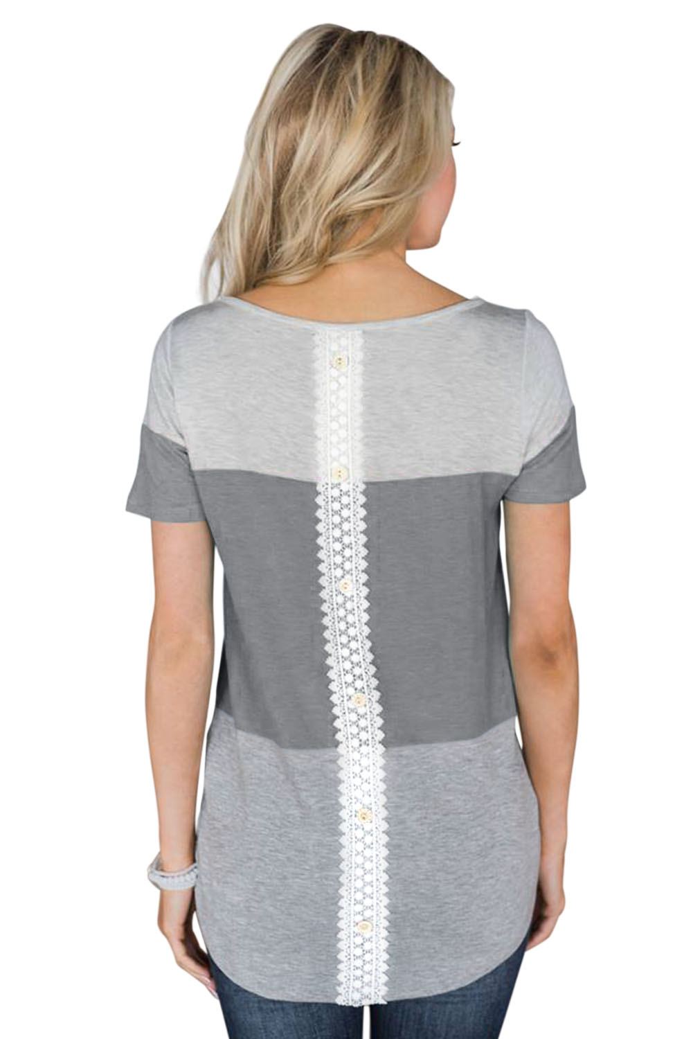 Gray Contrast color T-shirt
