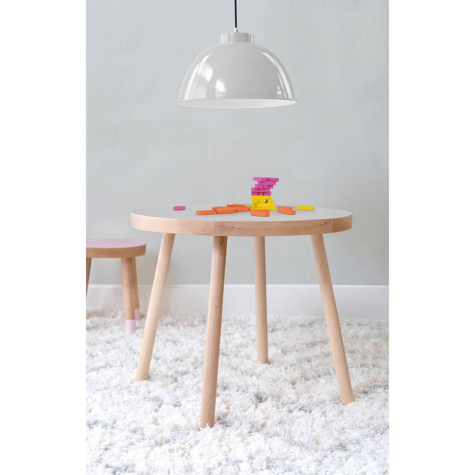 Poco Round Kids Table, Maple/Gray, 23.5x22 Small