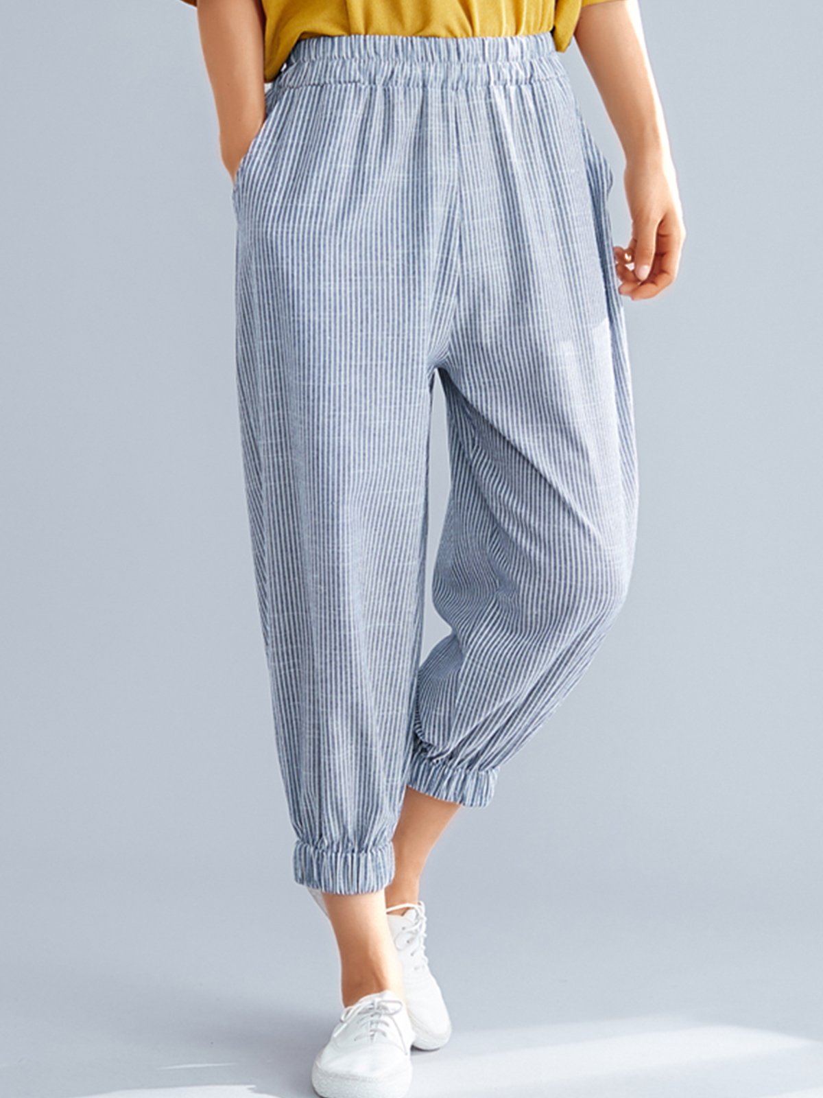 Women Plaid Casual Pants