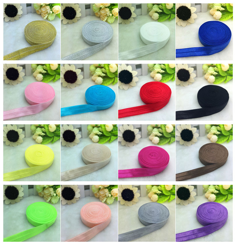 5yards /15mm 5/8  Multirole fold over elastic spandex Satin Band AL Color U pick