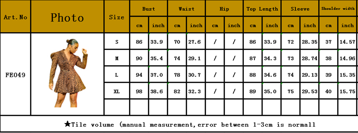 Autumn Elegant Leopard Print Puff Sleeves Blazer Dress