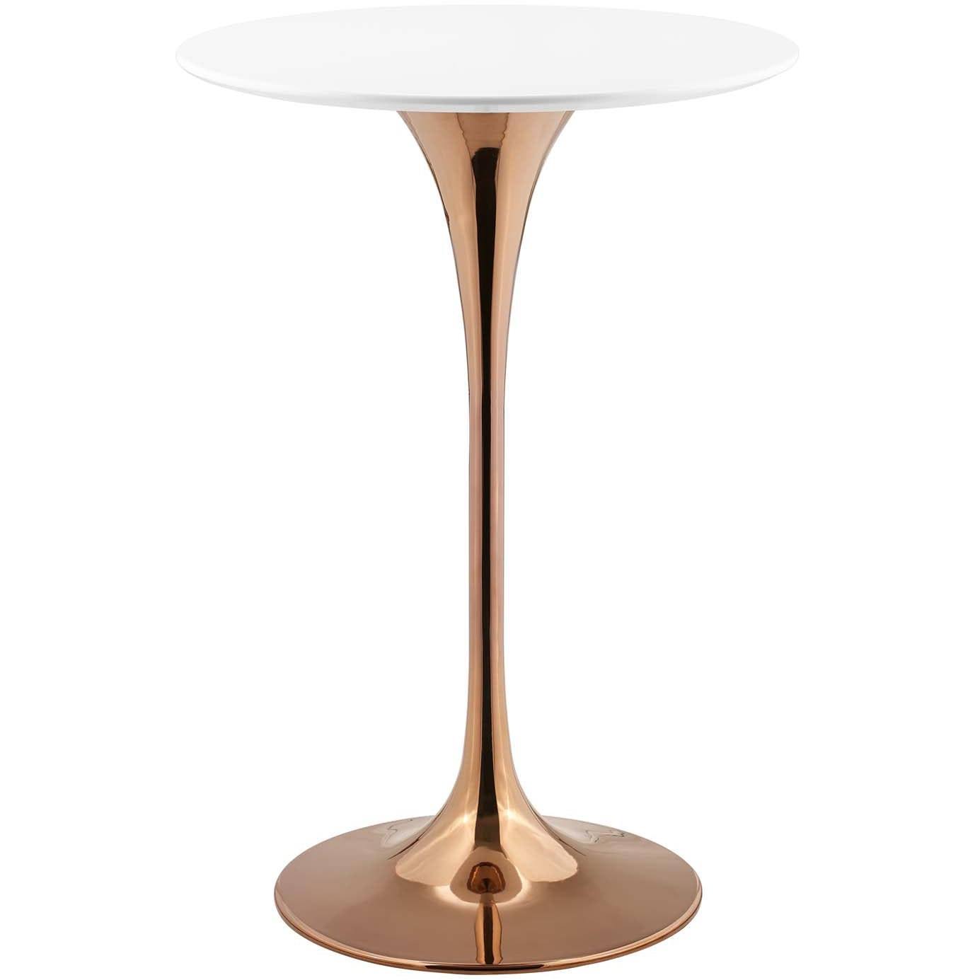 Modway Lippa 28x22 Wood Top Bar Table - Rose White