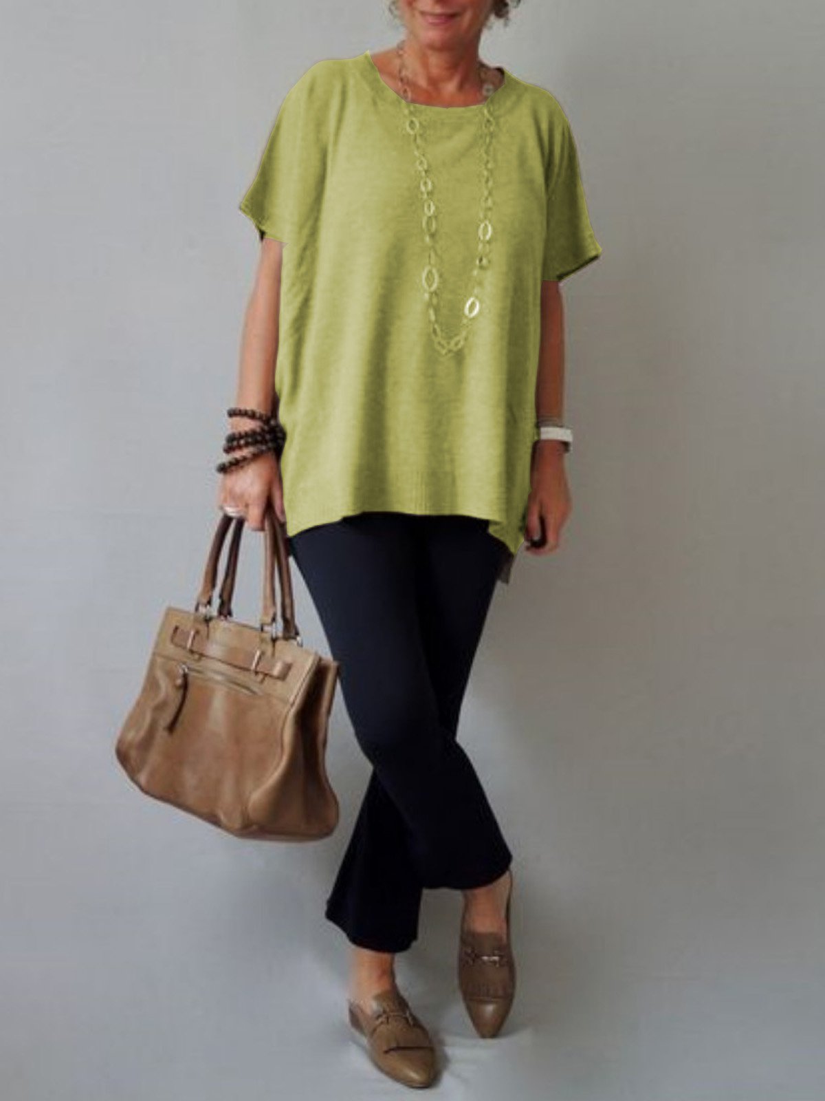 Short Sleeve Crew Neck Casual Shirts & Tops