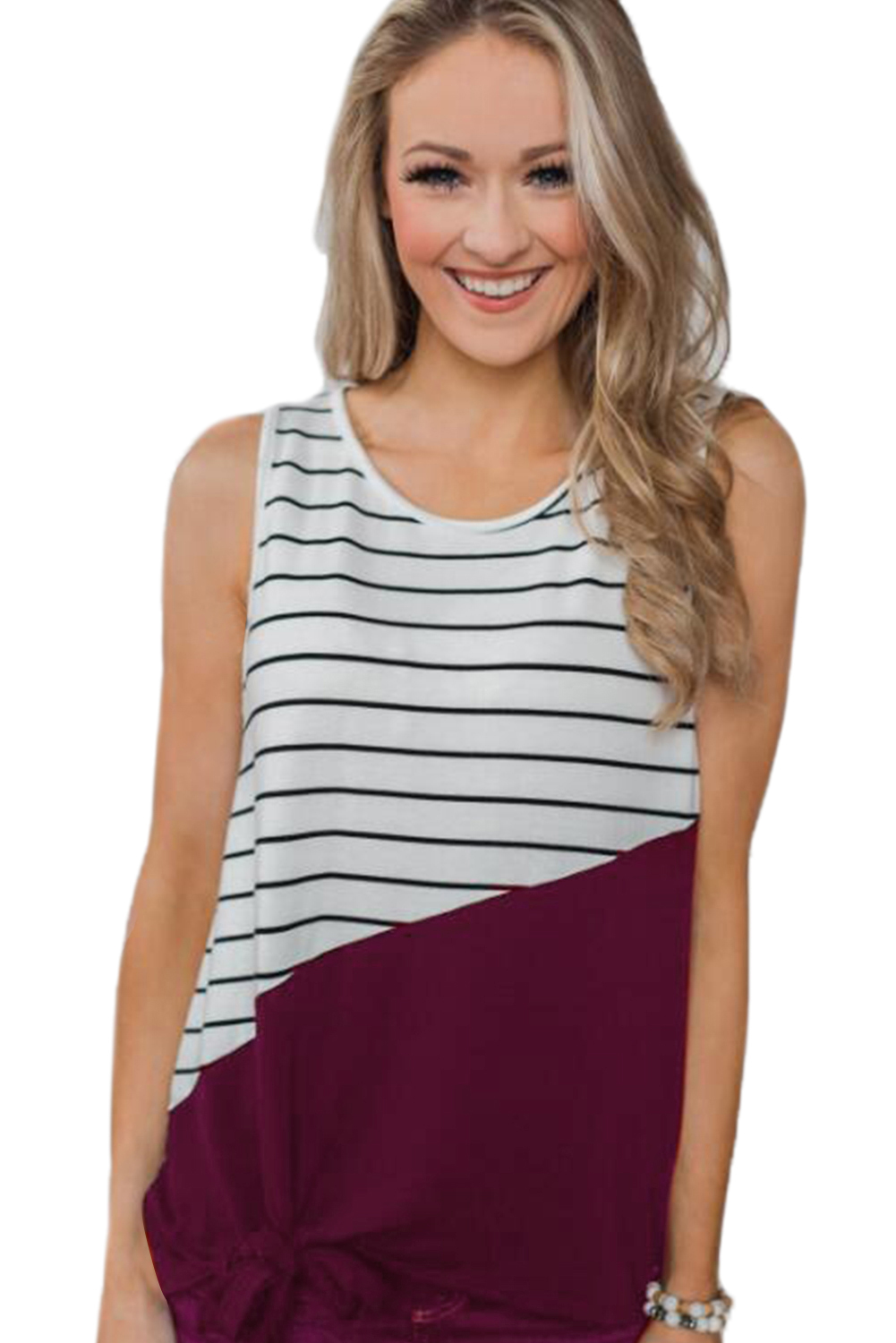 Red Time of Our Lives Striped Tank