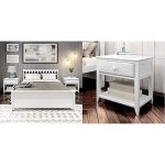 Plank+Beam PB312-002 Solid Wood Queen-Size Bed & Nightstand w/ Drawer & Shelf