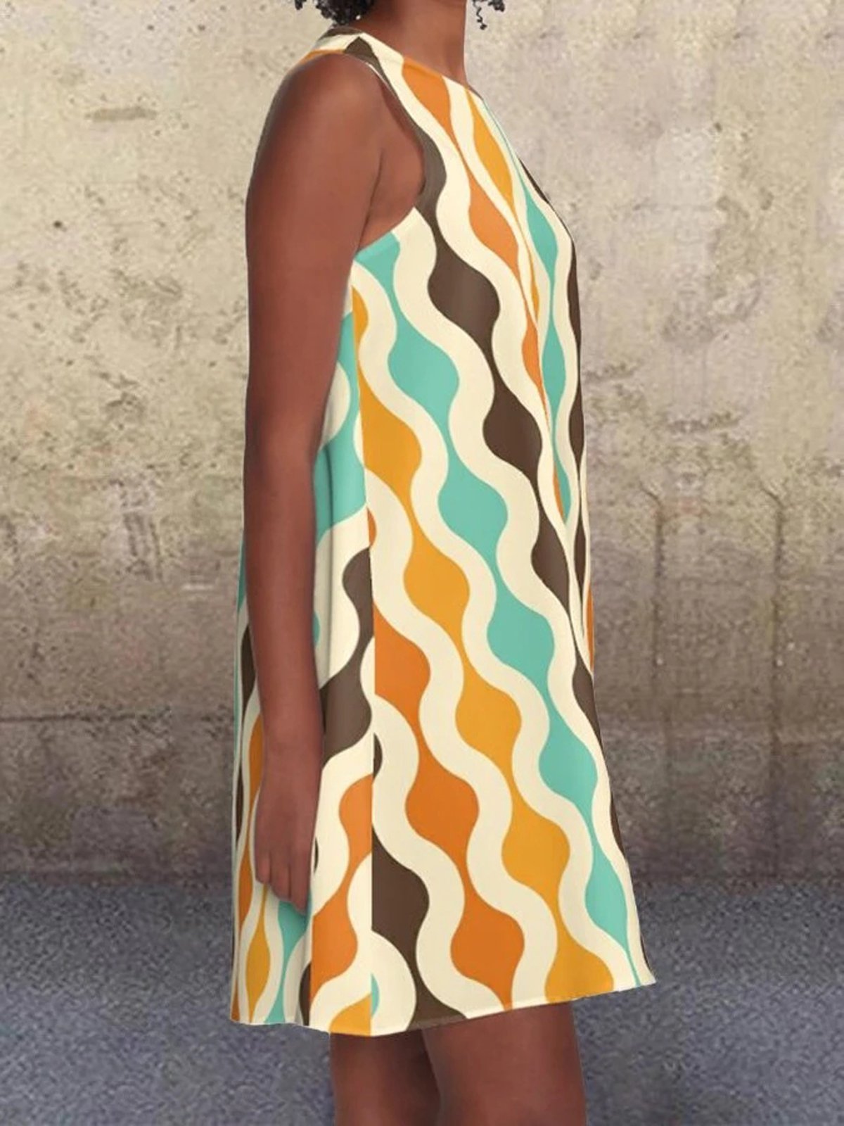 Yellow Sleeveless A-Line Dresses