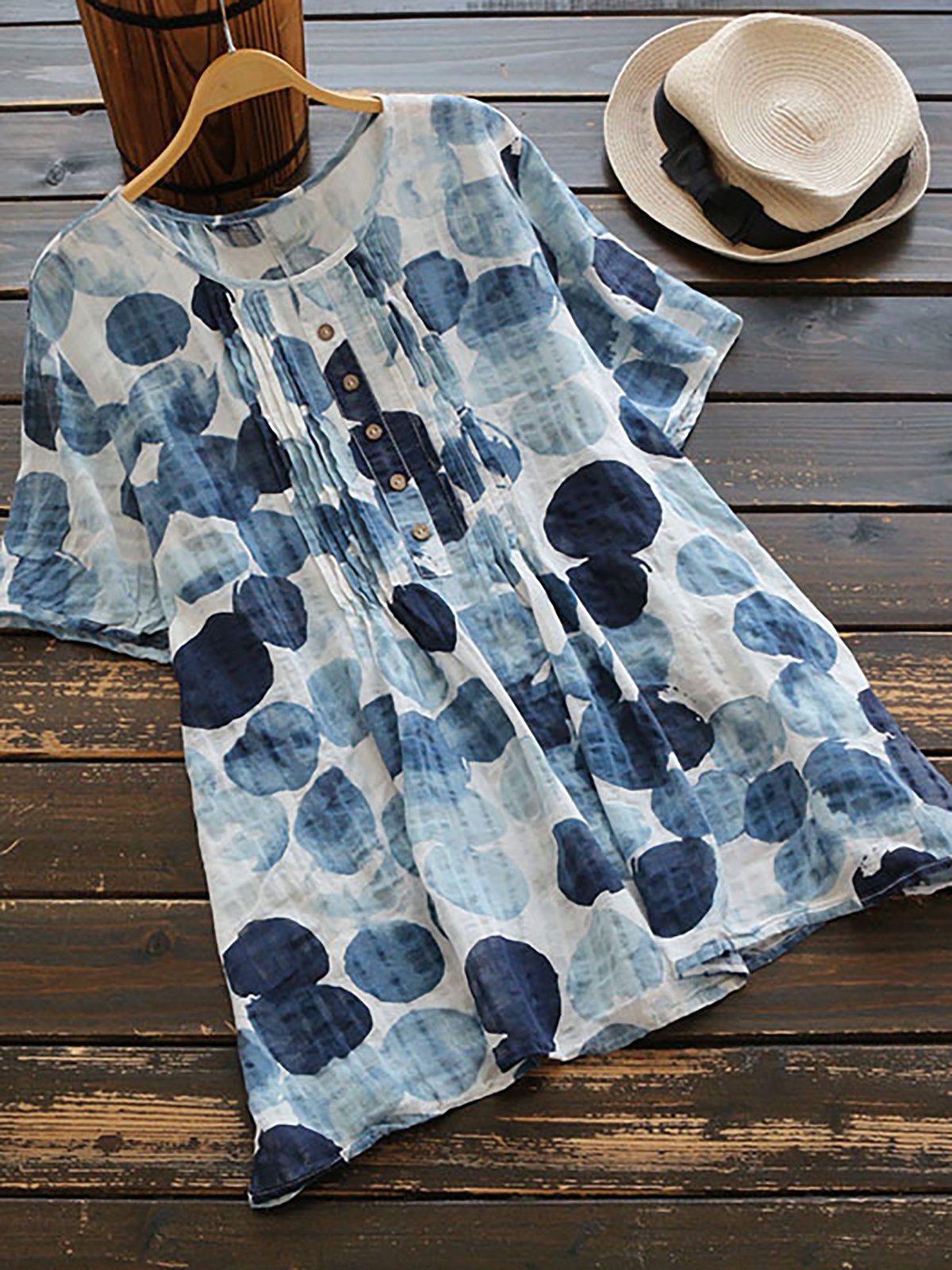 Short Sleeve Printed Crew Neck Casual T-Shirt