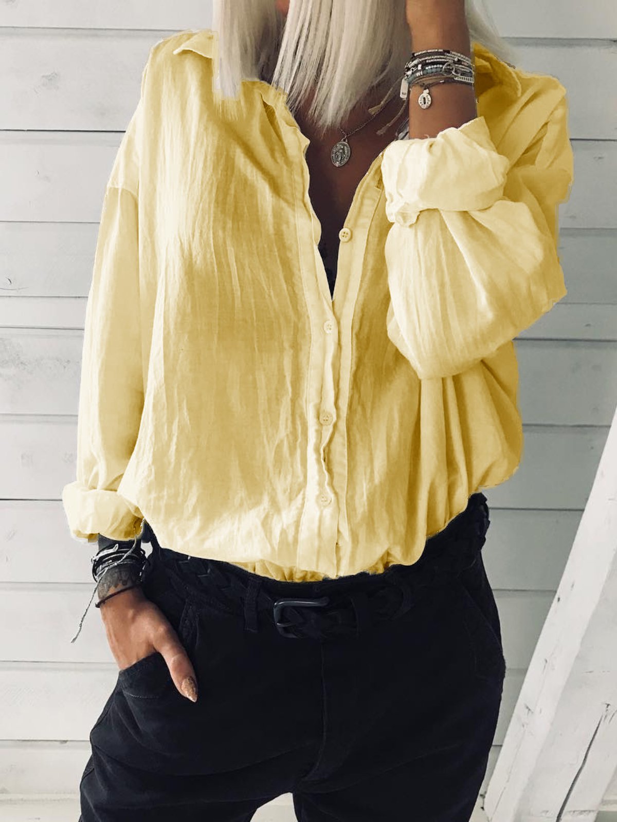 White Cotton Holiday Shirts & Tops